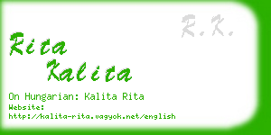 rita kalita business card